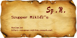 Szupper Miklós névjegykártya