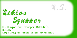 miklos szupper business card